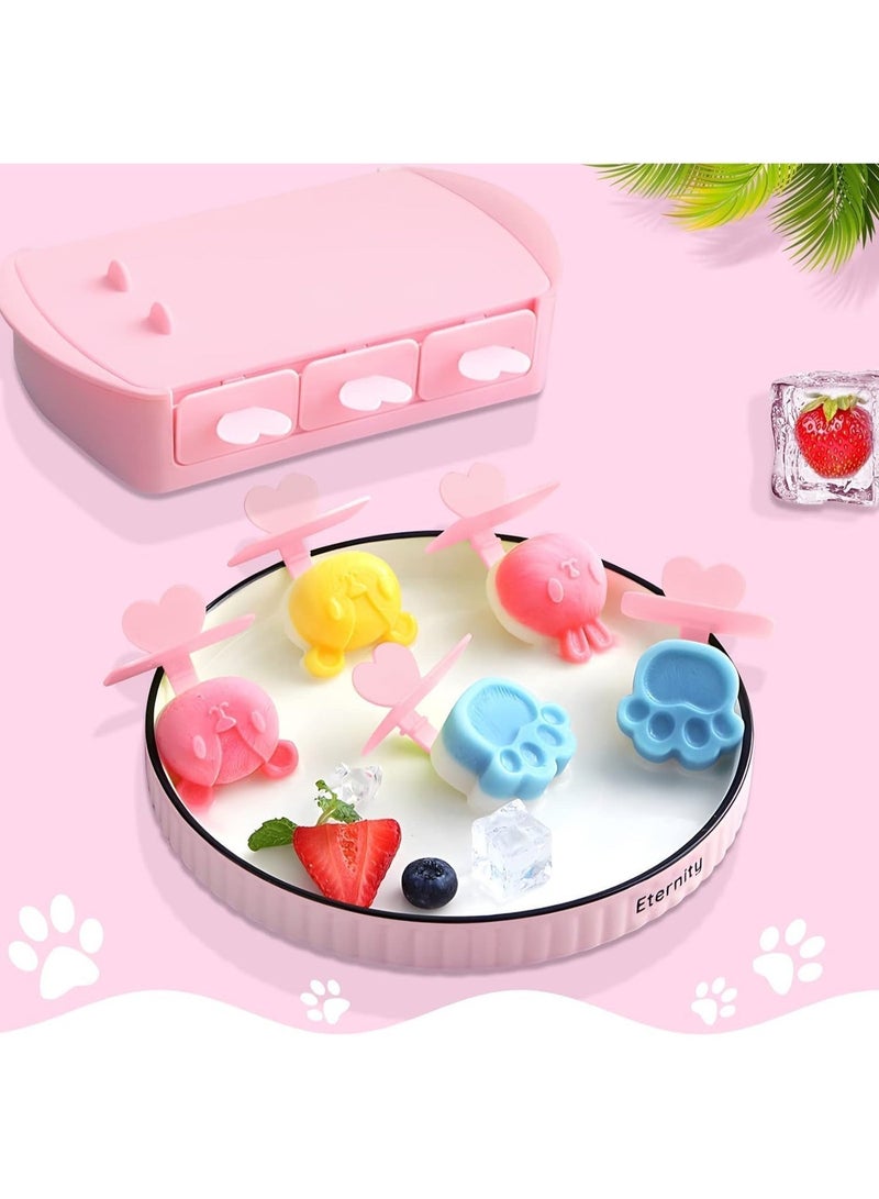 ChicAbode مصغرة المصاصة العفن ، 6 شبكة عصامي العفن ، سيليكون المصاصة ، من السهل الافراج عن وتنظيف المصاصة العفن والعفن المعاد تدويرها الكرتون المصاصة الوردي - Image 4